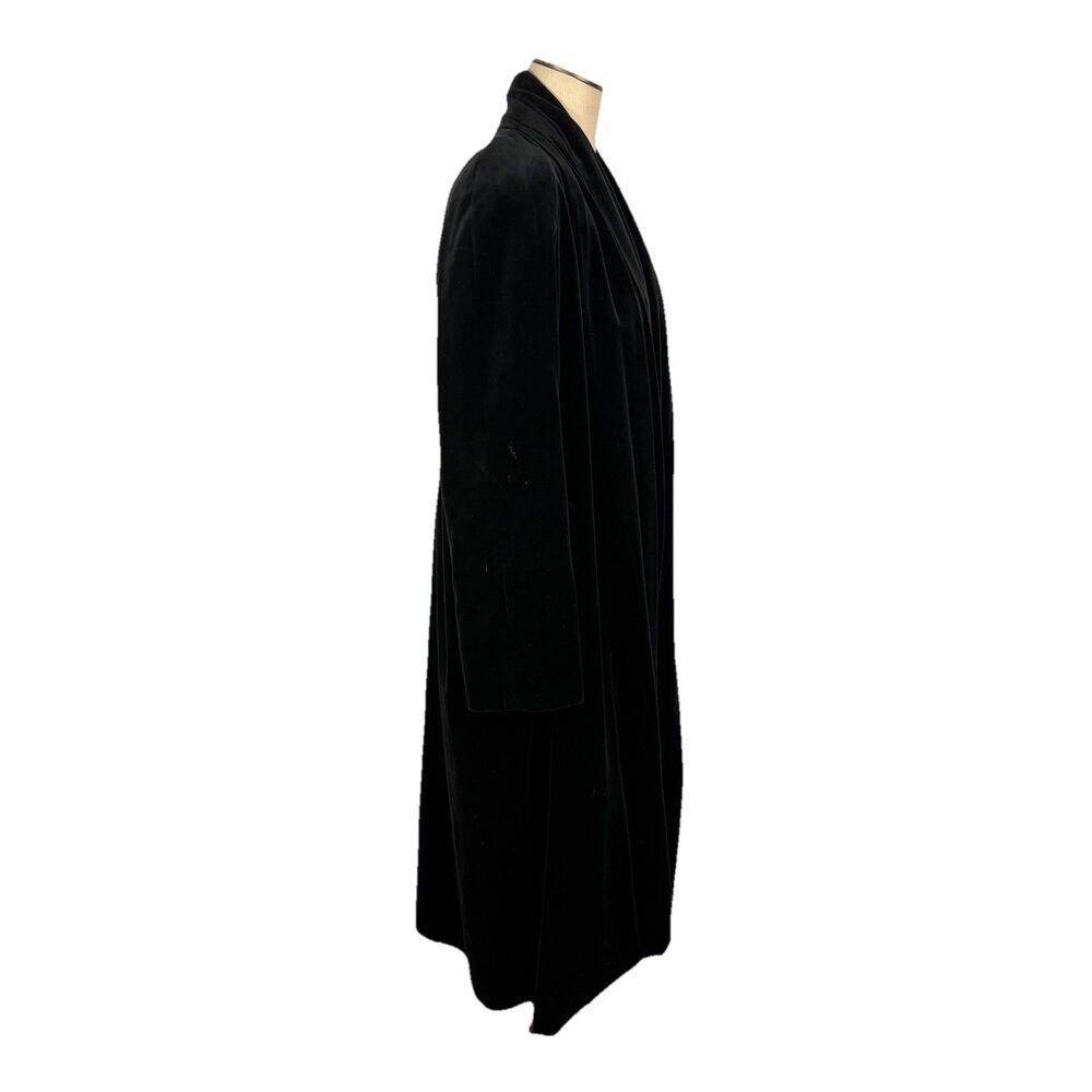 Vintage Black Velvet Long Opera Coat Dress Gothic Evening J S Collections Small - Picture 9 of 12